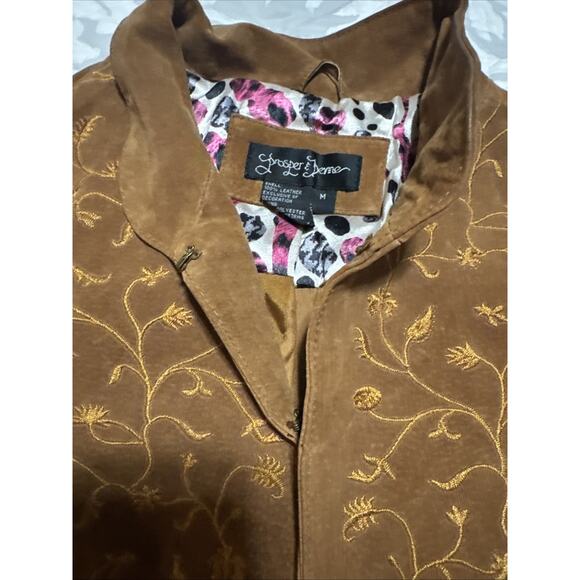 Prospor& Devine Leather Ground Floor Floor Floral Jacket Size M - Picture 4 of 10